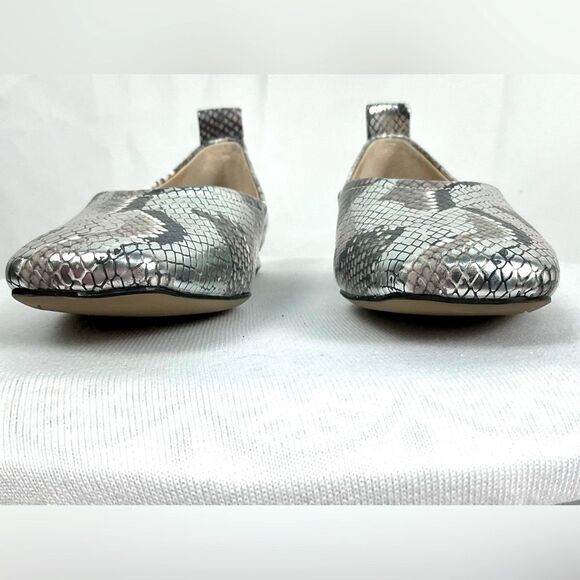 Franco Sarto Ailee Flats Metallic Snakeskin Ballet Flat Sz 6 Square Toe - Picture 3 of 10